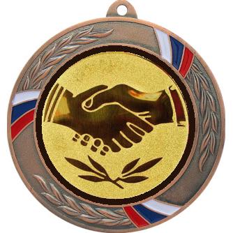 Медаль №63-1285 (Товарищеская встреча, диаметр 70 мм (Медаль цвет бронза плюс жетон для вклейки) Место для вставок: обратная сторона диаметр 60 мм)