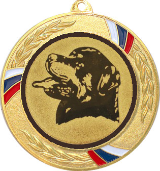 Медаль №630-1285 (Собаководство, диаметр 70 мм (Медаль цвет золото плюс жетон для вклейки) Место для вставок: обратная сторона диаметр 60 мм)