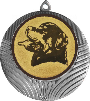 Медаль №630-1302 (Собаководство, диаметр 56 мм (Медаль цвет серебро плюс жетон для вклейки) Место для вставок: обратная сторона диаметр 50 мм)