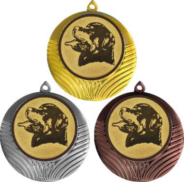 Комплект медалей №630-8 (Собаководство, диаметр 70 мм (Три медали плюс три жетона для вклейки) Место для вставок: обратная сторона диаметр 64 мм)
