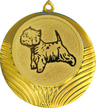 Медаль №631-1302 (Собаководство, диаметр 56 мм (Медаль цвет золото плюс жетон для вклейки) Место для вставок: обратная сторона диаметр 50 мм)