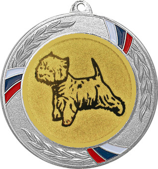 Медаль №631-1285 (Собаководство, диаметр 70 мм (Медаль цвет серебро плюс жетон для вклейки) Место для вставок: обратная сторона диаметр 60 мм)