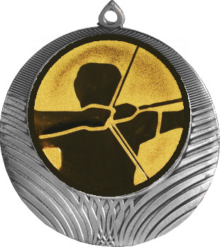 Медаль №636-1302 (Стрельба, диаметр 56 мм (Медаль цвет серебро плюс жетон для вклейки) Место для вставок: обратная сторона диаметр 50 мм)