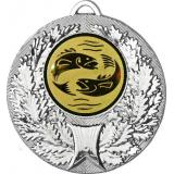 Медаль №64-192 (Рыболовство, диаметр 50 мм (Медаль цвет серебро плюс жетон для вклейки) Место для вставок: обратная сторона диаметр 45 мм)