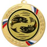 Медаль №64-1285 (Рыболовство, диаметр 70 мм (Медаль цвет золото плюс жетон для вклейки) Место для вставок: обратная сторона диаметр 60 мм)