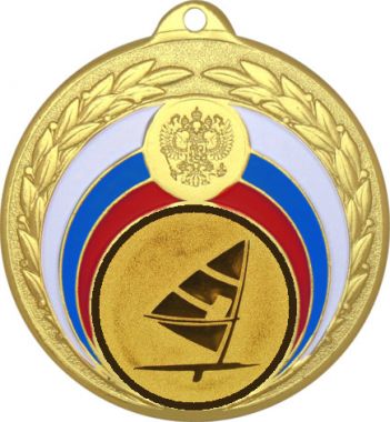 Медаль №65-196 (Парусный спорт, диаметр 50 мм (Медаль цвет золото плюс жетон для вклейки) Место для вставок: обратная сторона диаметр 45 мм)