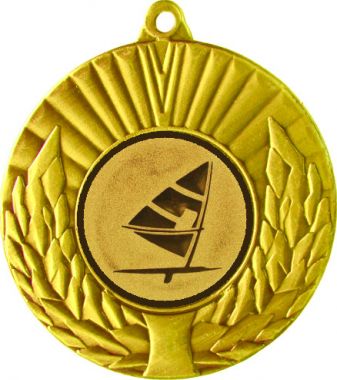Медаль №65-192 (Парусный спорт, диаметр 50 мм (Медаль цвет золото плюс жетон для вклейки) Место для вставок: обратная сторона диаметр 45 мм)