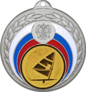 Медаль №65-196 (Парусный спорт, диаметр 50 мм (Медаль цвет серебро плюс жетон для вклейки) Место для вставок: обратная сторона диаметр 45 мм)