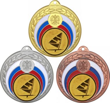 Комплект медалей №65-196 (Парусный спорт, диаметр 50 мм (Три медали плюс три жетона для вклейки) Место для вставок: обратная сторона диаметр 45 мм)