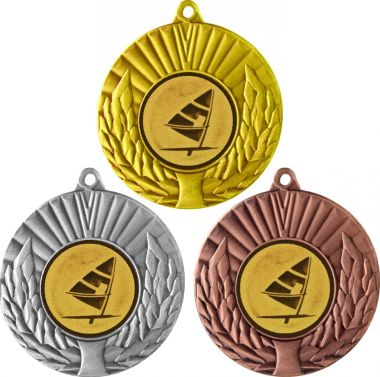 Комплект медалей №65-192 (Парусный спорт, диаметр 50 мм (Три медали плюс три жетона для вклейки) Место для вставок: обратная сторона диаметр 45 мм)