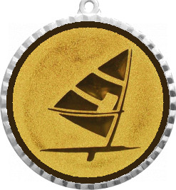 Медаль №65-1302 (Парусный спорт, диаметр 56 мм (Медаль цвет серебро плюс жетон для вклейки) Место для вставок: обратная сторона диаметр 50 мм)