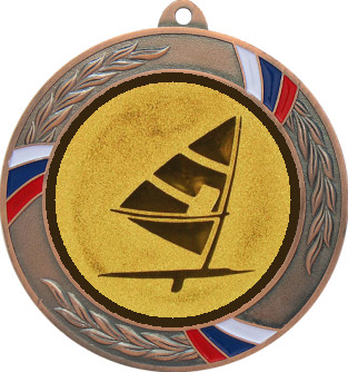 Медаль №65-1285 (Парусный спорт, диаметр 70 мм (Медаль цвет бронза плюс жетон для вклейки) Место для вставок: обратная сторона диаметр 60 мм)