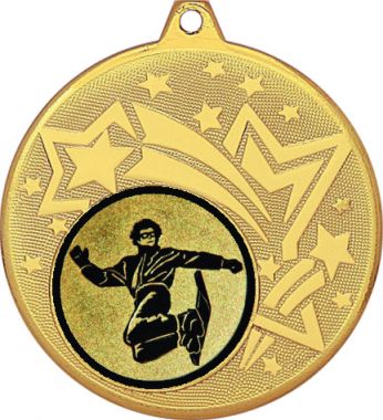 Медаль №66-1274 (Сноуборд, диаметр 45 мм (Медаль цвет золото плюс жетон для вклейки) Место для вставок: обратная сторона диаметр 40 мм)