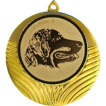 Медаль №67-8 (Выставки собак (собаководство), диаметр 70 мм (Медаль цвет золото плюс жетон для вклейки) Место для вставок: обратная сторона диаметр 64 мм)
