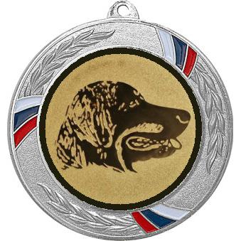 Медаль №67-1285 (Выставки собак, диаметр 70 мм (Медаль цвет серебро плюс жетон для вклейки) Место для вставок: обратная сторона диаметр 60 мм)