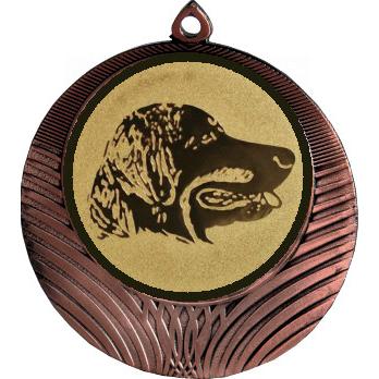 Медаль №67-8 (Выставки собак (собаководство), диаметр 70 мм (Медаль цвет бронза плюс жетон для вклейки) Место для вставок: обратная сторона диаметр 64 мм)