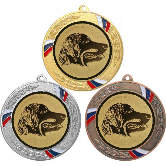 Комплект медалей №67-1285 (Выставки собак (собаководство), диаметр 70 мм (Три медали плюс три жетона для вклейки) Место для вставок: обратная сторона диаметр 60 мм)