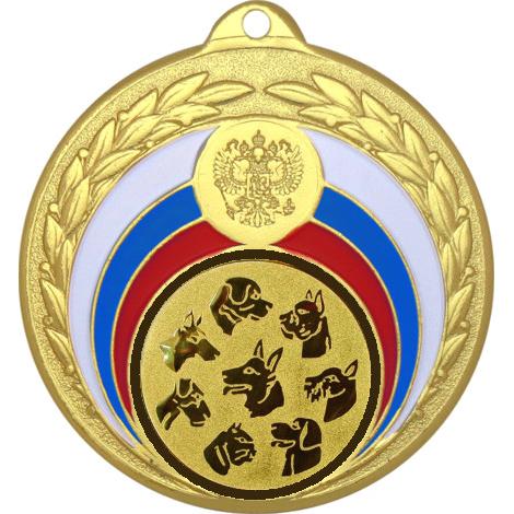 Медаль №69-196 (Выставки собак (собаководство), диаметр 50 мм (Медаль цвет золото плюс жетон для вклейки) Место для вставок: обратная сторона диаметр 45 мм)