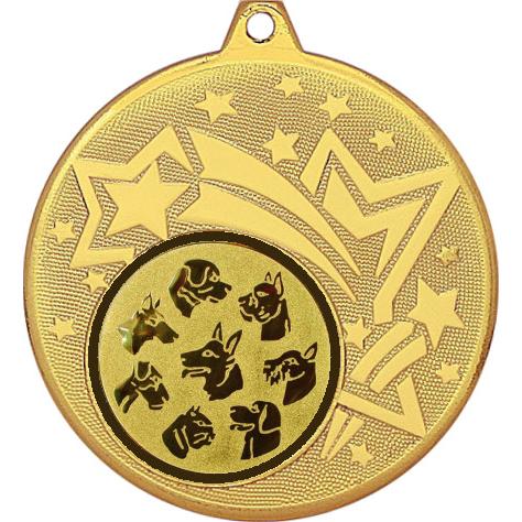 Медаль №69-1274 (Выставки собак, диаметр 45 мм (Медаль цвет золото плюс жетон для вклейки) Место для вставок: обратная сторона диаметр 40 мм)