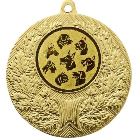 Медаль №69-192 (Выставки собак (собаководство), диаметр 50 мм (Медаль цвет золото плюс жетон для вклейки) Место для вставок: обратная сторона диаметр 45 мм)