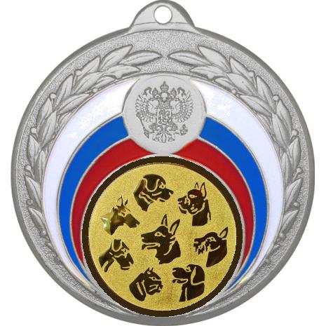 Медаль №69-196 (Выставки собак (собаководство), диаметр 50 мм (Медаль цвет серебро плюс жетон для вклейки) Место для вставок: обратная сторона диаметр 45 мм)