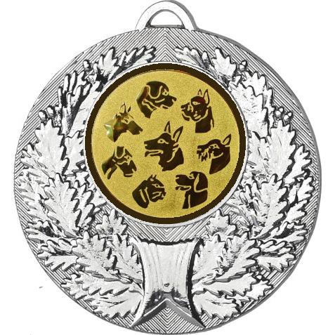 Медаль №69-192 (Выставки собак (собаководство), диаметр 50 мм (Медаль цвет серебро плюс жетон для вклейки) Место для вставок: обратная сторона диаметр 45 мм)