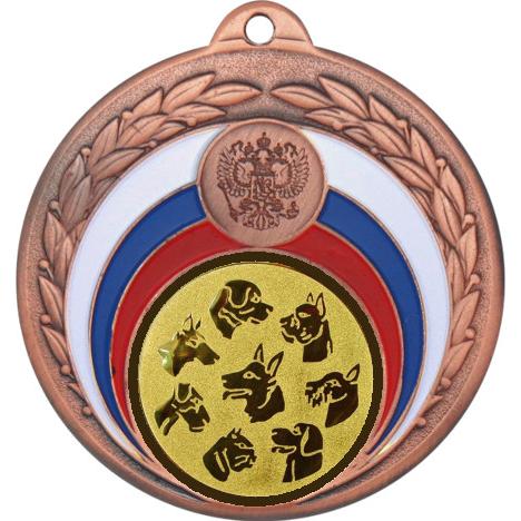 Медаль №69-196 (Выставки собак (собаководство), диаметр 50 мм (Медаль цвет бронза плюс жетон для вклейки) Место для вставок: обратная сторона диаметр 45 мм)