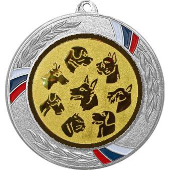 Медаль №69-1285 (Выставки собак (собаководство), диаметр 70 мм (Медаль цвет серебро плюс жетон для вклейки) Место для вставок: обратная сторона диаметр 60 мм)