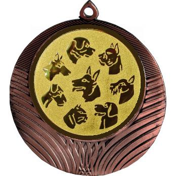 Медаль №69-8 (Выставки собак, диаметр 70 мм (Медаль цвет бронза плюс жетон для вклейки) Место для вставок: обратная сторона диаметр 64 мм)