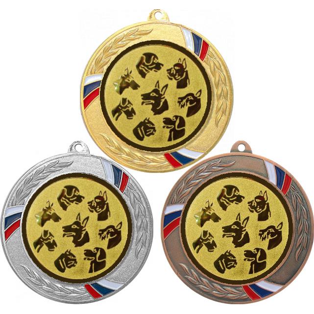 Комплект медалей №69-1285 (Выставки собак (собаководство), диаметр 70 мм (Три медали плюс три жетона для вклейки) Место для вставок: обратная сторона диаметр 60 мм)