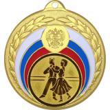 Медаль №70-196 (Танцы, диаметр 50 мм (Медаль цвет золото плюс жетон для вклейки) Место для вставок: обратная сторона диаметр 45 мм)