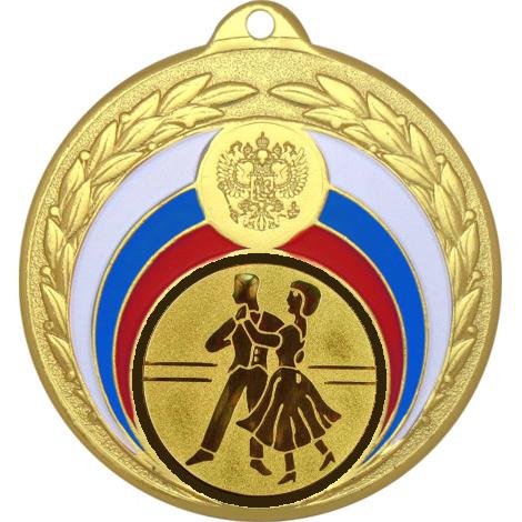 Медаль №70-196 (Танцы, диаметр 50 мм (Медаль цвет золото плюс жетон для вклейки) Место для вставок: обратная сторона диаметр 45 мм)