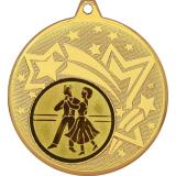 Медаль №70-1274 (Танцы, диаметр 45 мм (Медаль цвет золото плюс жетон для вклейки) Место для вставок: обратная сторона диаметр 40 мм)
