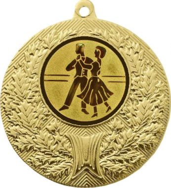 Медаль №70-192 (Танцы, диаметр 50 мм (Медаль цвет золото плюс жетон для вклейки) Место для вставок: обратная сторона диаметр 45 мм)