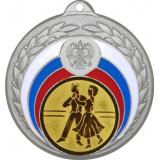 Медаль №70-196 (Танцы, диаметр 50 мм (Медаль цвет серебро плюс жетон для вклейки) Место для вставок: обратная сторона диаметр 45 мм)