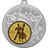 Медаль №70-27 (Танцы, диаметр 45 мм (Медаль цвет серебро плюс жетон для вклейки) Место для вставок: обратная сторона диаметр 39 мм)