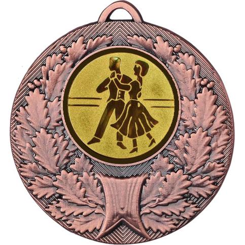 Медаль №70-192 (Танцы, диаметр 50 мм (Медаль цвет бронза плюс жетон для вклейки) Место для вставок: обратная сторона диаметр 45 мм)