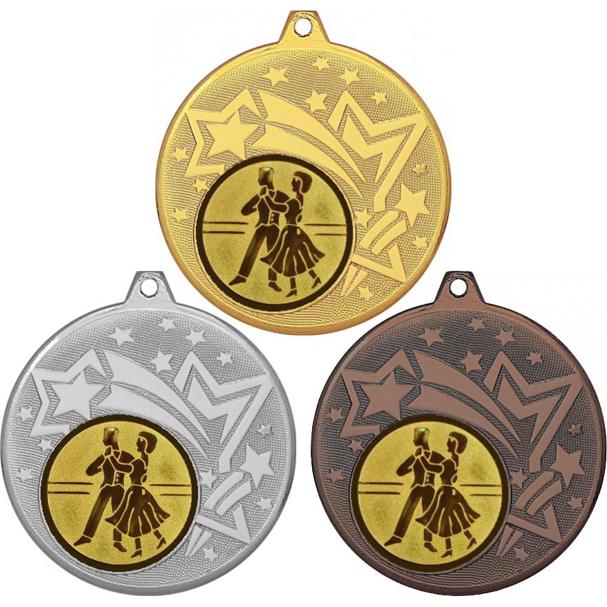 Комплект медалей №70-1274 (Танцы, диаметр 45 мм (Три медали плюс три жетона для вклейки) Место для вставок: обратная сторона диаметр 40 мм)
