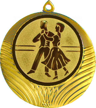 Медаль №70-8 (Танцы, диаметр 70 мм (Медаль цвет золото плюс жетон для вклейки) Место для вставок: обратная сторона диаметр 64 мм)