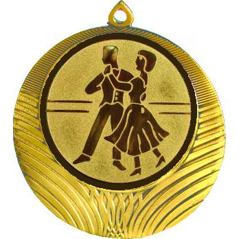 Медаль №70-8 (Танцы, диаметр 70 мм (Медаль цвет золото плюс жетон для вклейки) Место для вставок: обратная сторона диаметр 64 мм)