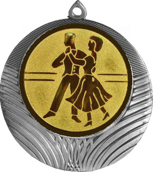Медаль №70-1302 (Танцы, диаметр 56 мм (Медаль цвет серебро плюс жетон для вклейки) Место для вставок: обратная сторона диаметр 50 мм)