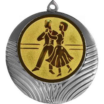 Медаль №70-1302 (Танцы, диаметр 56 мм (Медаль цвет серебро плюс жетон для вклейки) Место для вставок: обратная сторона диаметр 50 мм)