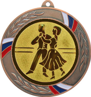 Медаль №70-1285 (Танцы, диаметр 70 мм (Медаль цвет бронза плюс жетон для вклейки) Место для вставок: обратная сторона диаметр 60 мм)
