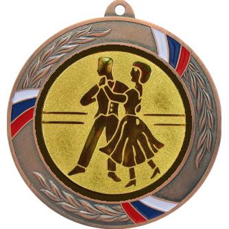 Медаль №70-1285 (Танцы, диаметр 70 мм (Медаль цвет бронза плюс жетон для вклейки) Место для вставок: обратная сторона диаметр 60 мм)