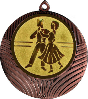 Медаль №70-1302 (Танцы, диаметр 56 мм (Медаль цвет бронза плюс жетон для вклейки) Место для вставок: обратная сторона диаметр 50 мм)