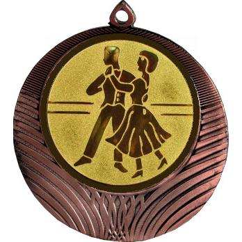 Медаль №70-8 (Танцы, диаметр 70 мм (Медаль цвет бронза плюс жетон для вклейки) Место для вставок: обратная сторона диаметр 64 мм)