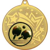 Медаль №71-1274 (Настольный теннис, диаметр 45 мм (Медаль цвет золото плюс жетон для вклейки) Место для вставок: обратная сторона диаметр 40 мм)