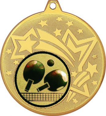Медаль №71-1274 (Настольный теннис, диаметр 45 мм (Медаль цвет золото плюс жетон для вклейки) Место для вставок: обратная сторона диаметр 40 мм)