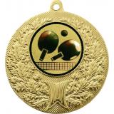 Медаль №71-192 (Настольный теннис, диаметр 50 мм (Медаль цвет золото плюс жетон для вклейки) Место для вставок: обратная сторона диаметр 45 мм)