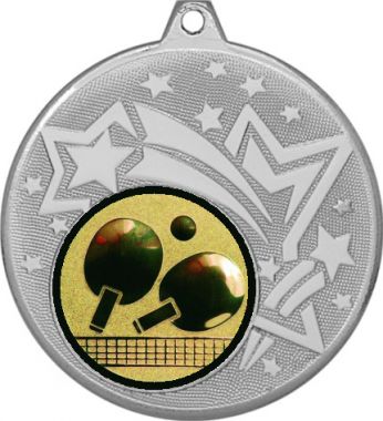 Медаль №71-1274 (Настольный теннис, диаметр 45 мм (Медаль цвет серебро плюс жетон для вклейки) Место для вставок: обратная сторона диаметр 40 мм)